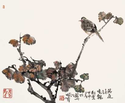 沈威峰 2004年作 满庭诗境 镜心
